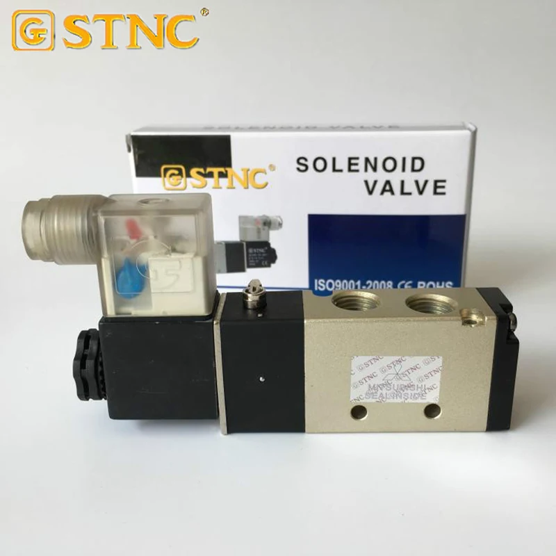1/4 "2 موقف 5 ميناء STNC الهواء الملف اللولبي صمام TG2521-08 صمام التحكم الهوائي ل DC12v 24 فولت AC110v 220 فولت #1