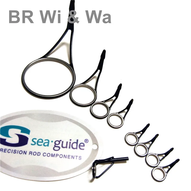 BR Wi & Wa  High quality Sea Guide Kit  Stainless steel ring one set 9pcs Repair fishing rod guide  6.3g / set