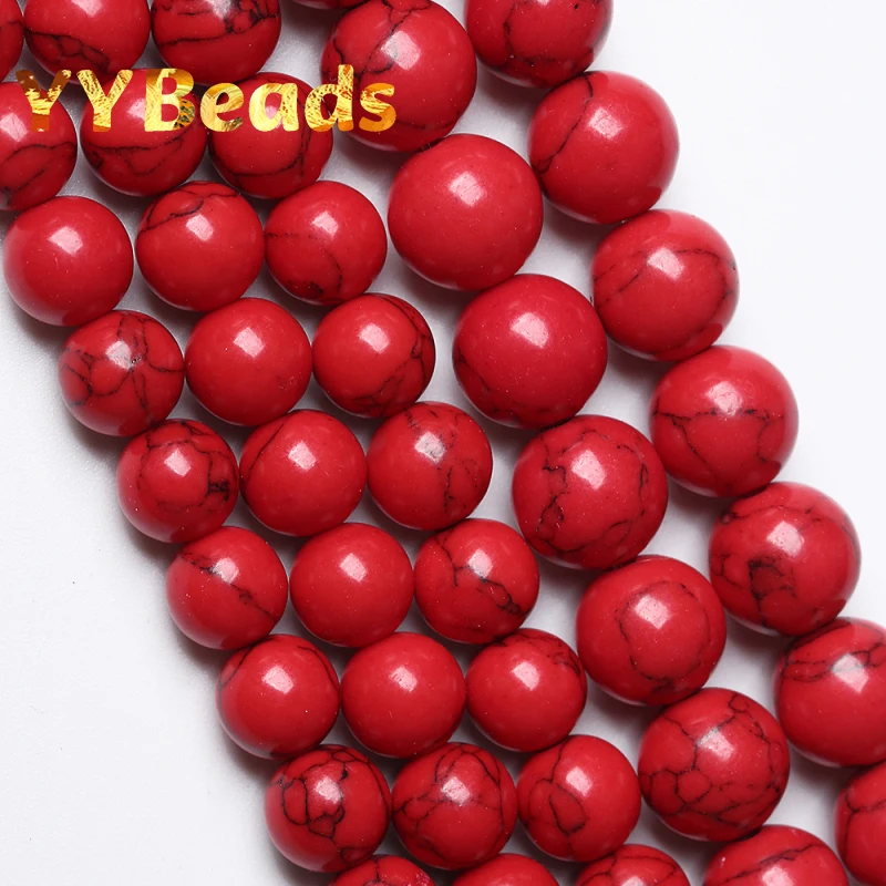 Natural Stone Howlite Turquoises Mineral Stone Beads 4mm-12mm Round Loose Beads For Jewelry Making DIY Bracelets Various Colors