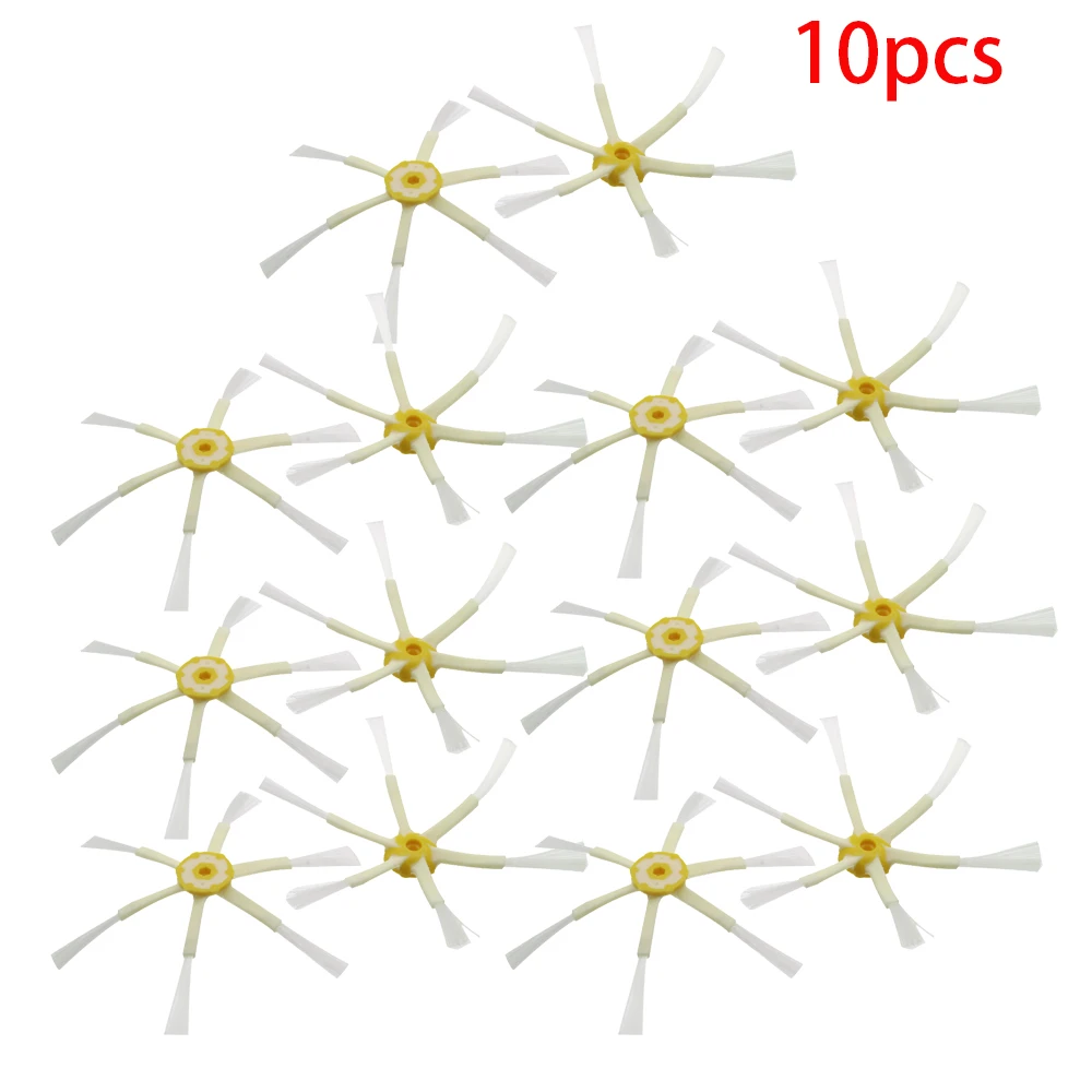 10 Chiếc 6-Vũ Trang Bàn Chải Cạnh Bên Cho IRobot Roomba 500 600 700 530 550 560 610 620 630 650 625 760 770 780 Máy Hút Bụi Phần