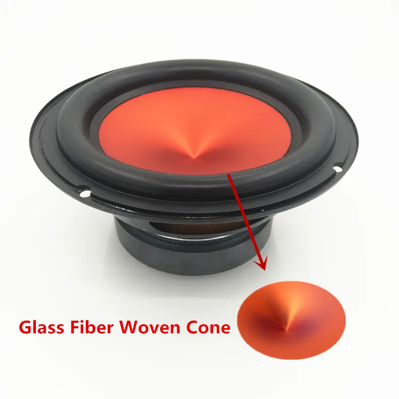 New 1pc 6.5 Inch 600 W  Thick Rubber Ring Red V-shaped Car Audio Bass Subwoofer   4 Ohm for Auto Modified Speaker Powerful