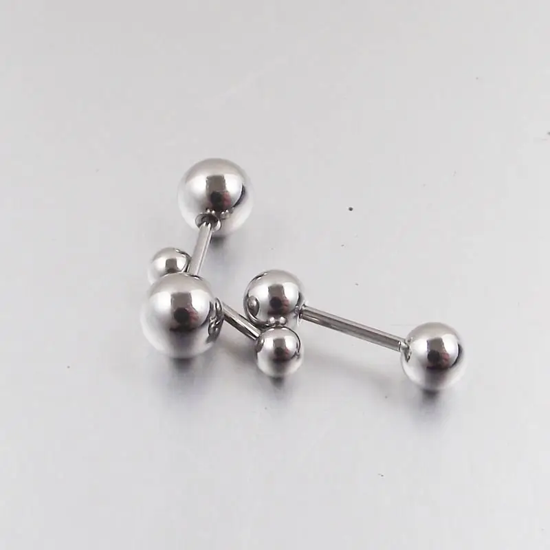 SaYao 2 Pieces 20G 0.8mm Bar rose gold Ball Tragus Ear Piercing Nail Earring Stainless Steel Industrial Barbell Body Jewelry