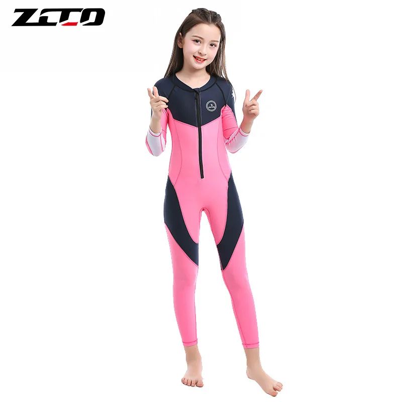 Children Scuba Nylon Water Sport WetSuits UV Protection Full Body Long Sleeve One Piece Snokeling Neoprene Diving Surfing Suit
