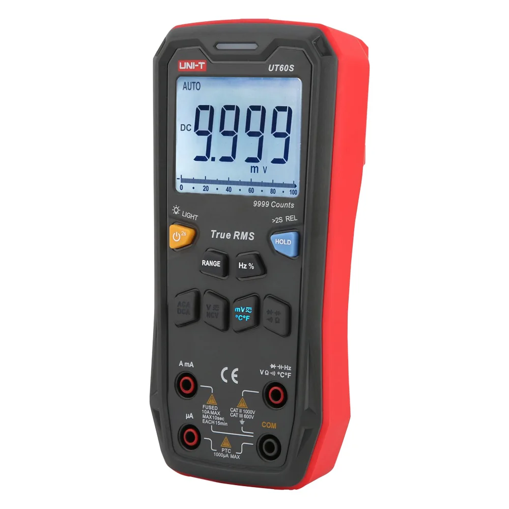 UNI-T UT60S قيمة فعالة حقيقية زر رقمي متعدد 9999 العد ، مع شريط التناظرية التيار المتناوب/تيار مستمر الجهد والتيار متر أوم اختبار