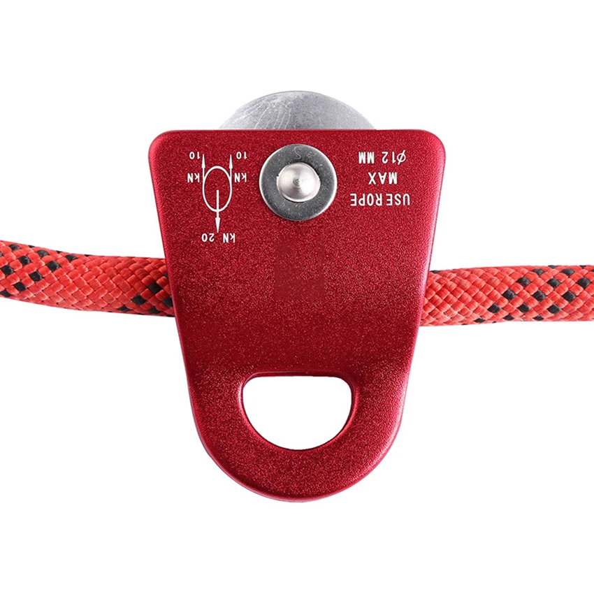 20kN Flexible Active Pulley Block 360 Degree Swivel Pulley for Outdoor Rock Climbing Rope Ice Belt Lifting Sling