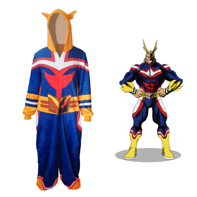 Anime My Hero Academia All Might Cosplay Costume Jumpsuit Pajamas Halloween Costumes For Women Men Bathing Robe Christmas Gift