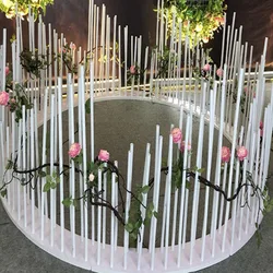 5M Long Creative PVC Aluminum Plastic Tube Wedding Decor Background Diy Artificial Flower Pole Party Design Decoration Props