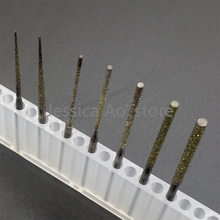14pcs 2.35mm gambo 60mm diamante lungo rettifica ago alesatura ago giada perforazione ago lungo trapano elettrico punta alesatura diamante