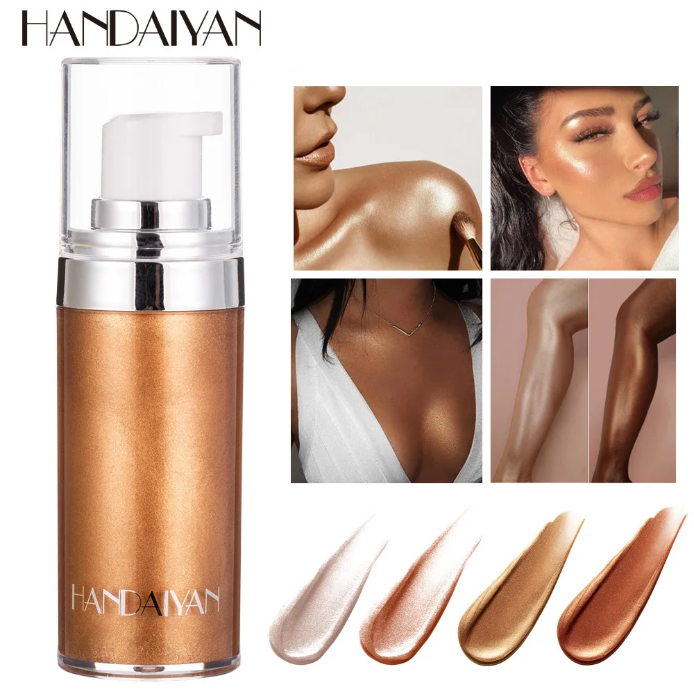 HANDAIYAN Shimmer Liquid Face & Body Highlighter Cream Waterproof Brighten Modification Concealer Makeup Cosmetic