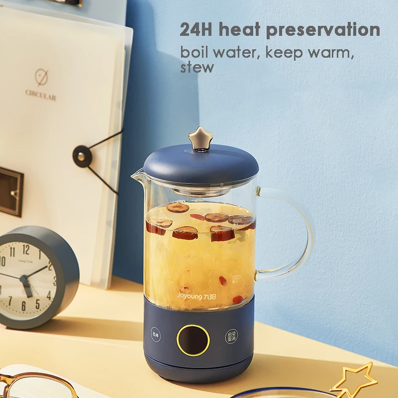 Joyoung Mini Electric Kettle Household Multifunction Health Pot Dessert Flower Tea Fruit Tea Sago Stew Boiler 0.6L For 1 Person