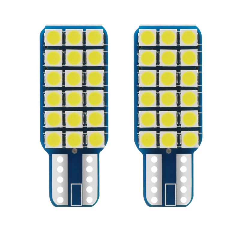 2pcs T10 3030 18smd High Brightness Decoding Led License Plate Lamp W5w Single Side Marker Lamp Trunk Lamp Car Led Light