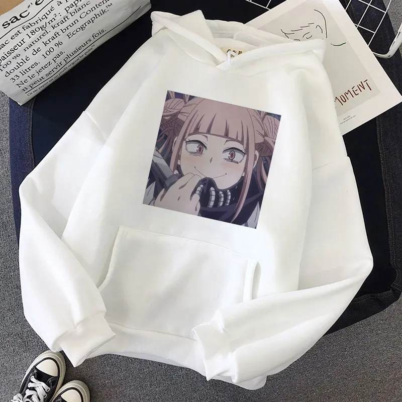 Y2k Ahegao Harajuku Graphic Hoodie Women My Hero Academia Anime Senpai Sweatshirt Hentai Himiko Toga Hoodies Graphic Tops Female