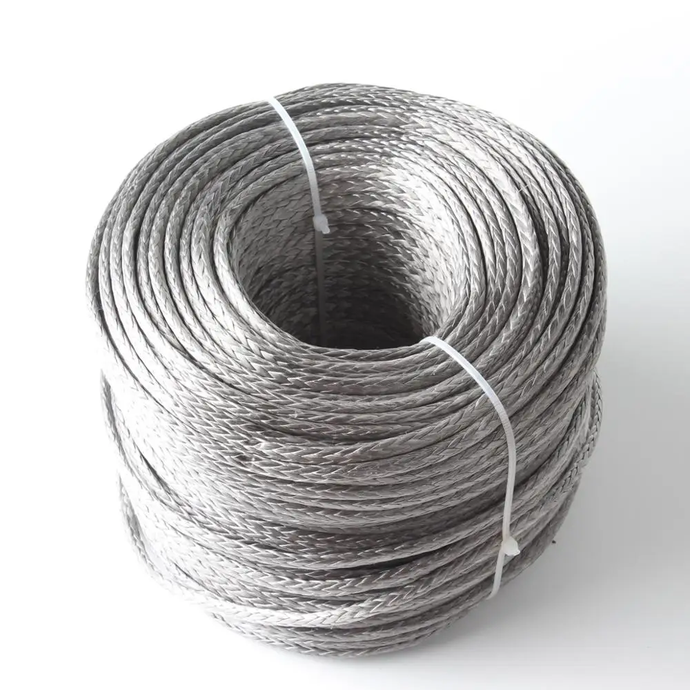 JEELY 5MM 3/16'' 50M  Winch Line UHMWPE Fiber Hollow Braid Rope For 4WD 4x4 ATV UTV Boat Offroad