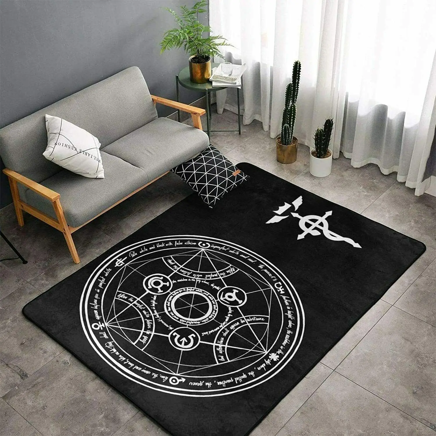 Anime Fullmetal Alchemist Floor Rug Doormat Square Carpet Room Bedroom Kitchen Living Room Non-slip Mat Gift