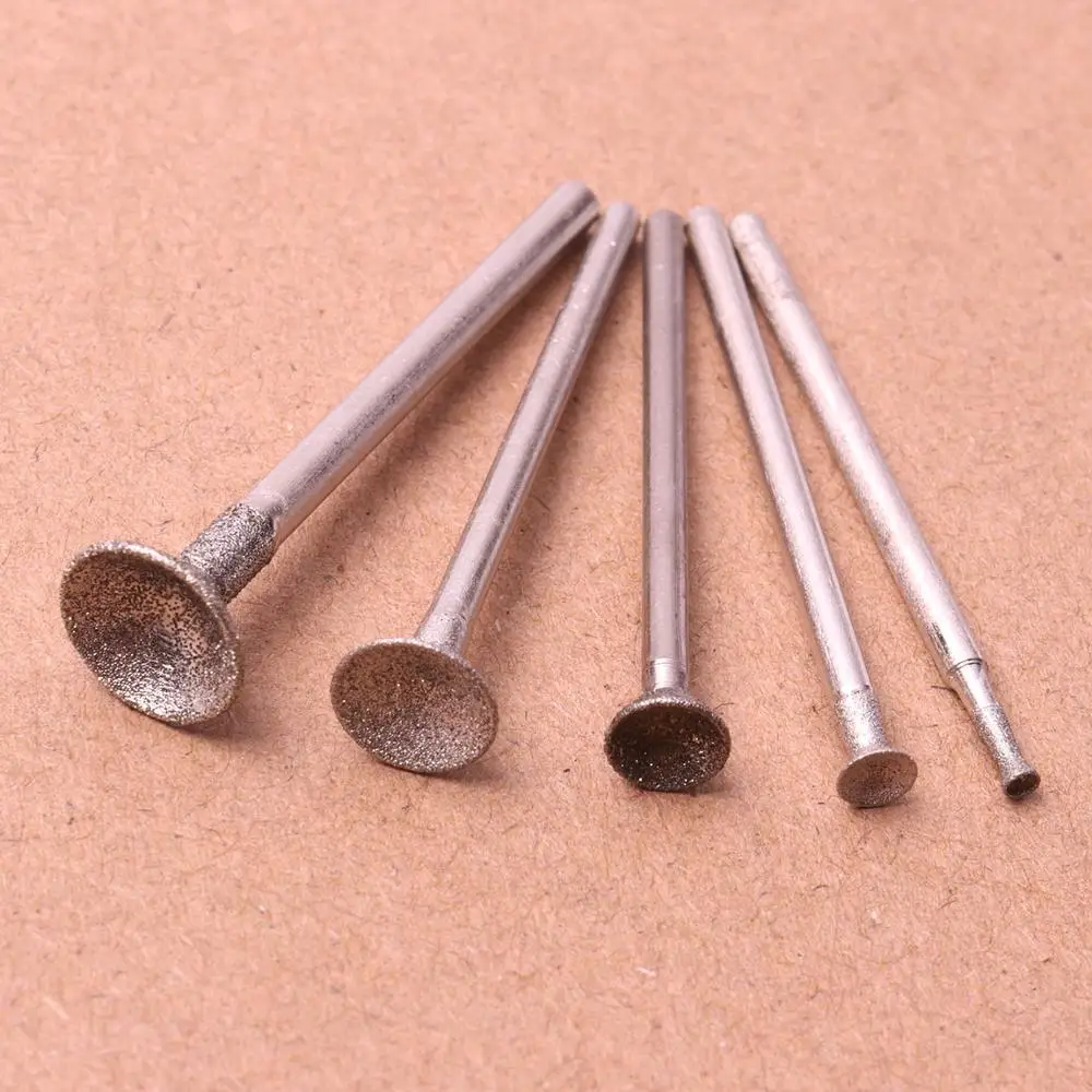 

New 10Pcs 2.35/3mm Shank 2-10mm Diamond Grinding Head Mounted Point Spherical Concave Jade Carving Burr Polishing Engraving Tool