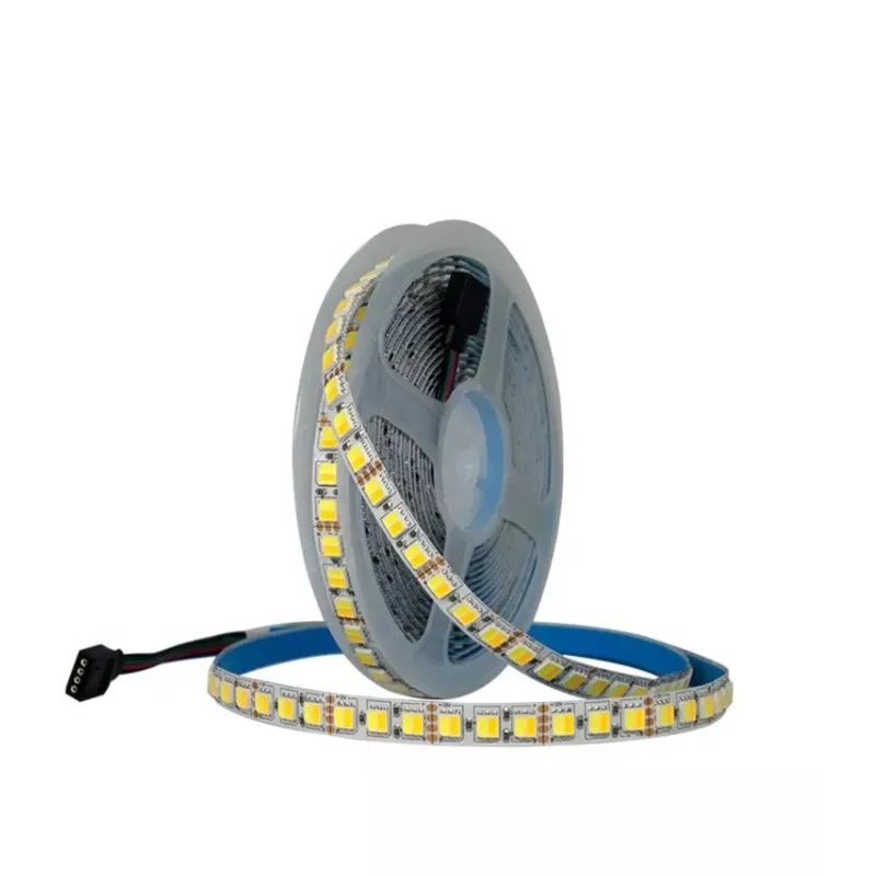 5mX High quality WW+CW CCT dimmable LED strip DC12V/24V input 120LED/m color temperature adjustable led strip