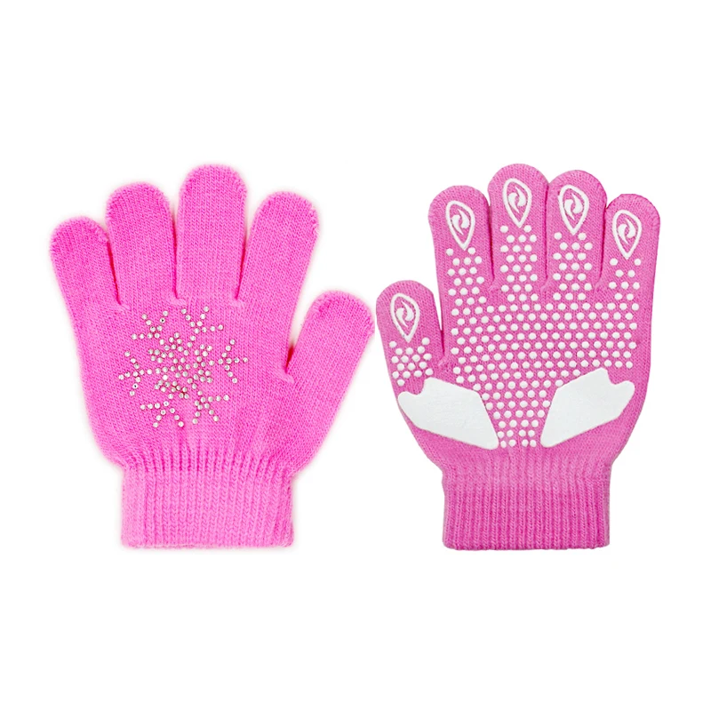 Figure Skating Wrist Gloves Training Warm Hand Protector Thermal Safety For Kids Girl Boy Rhinestone Non-stick 5.0