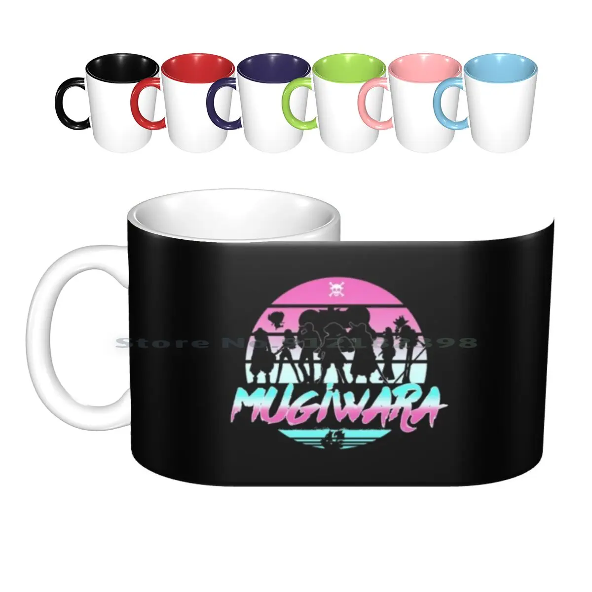 Mugiwara Crew Ceramic Mugs Coffee Cups Milk Tea Mug Mugiwara Crew Graphic Design Luffy Zoro Nami Chopper Manga Animes Japan