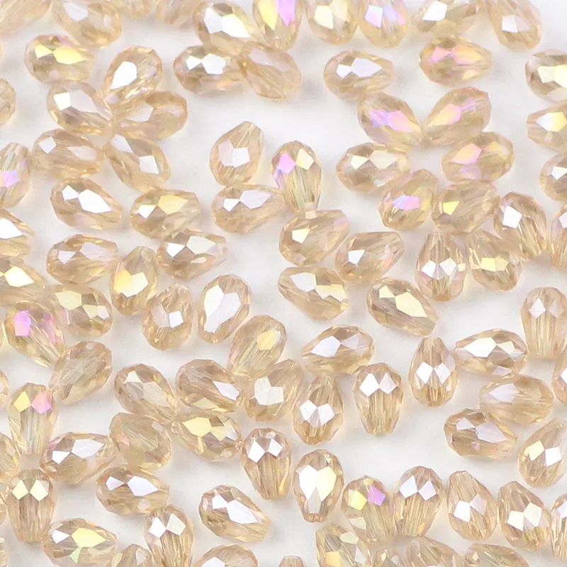 UPGFNK Water droplet pear shaped Austrian crystals beads 4*6mm 100pcs loose Glass beads Jewelry Making DIY bracelet Accessories
