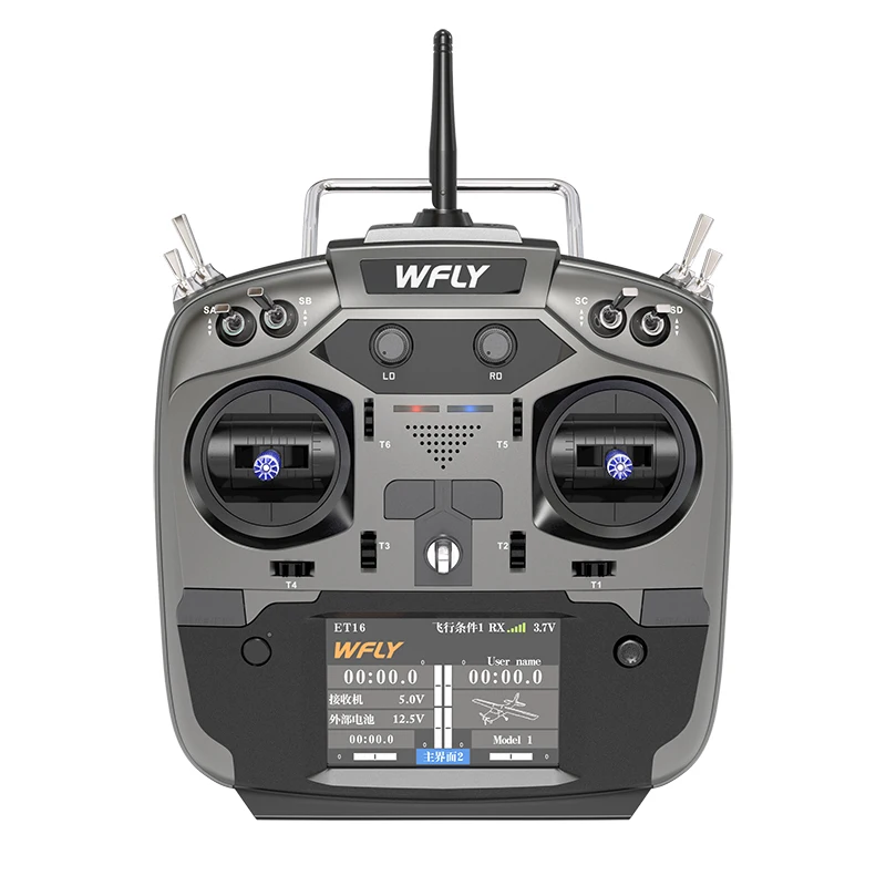 

WFLY ET16 2.4G 16CH FHSS 3.5inch Color Touch Screen Hall Gimbal Radio Transmitter with RF209S9 Receiver for RC Drone Vehicles