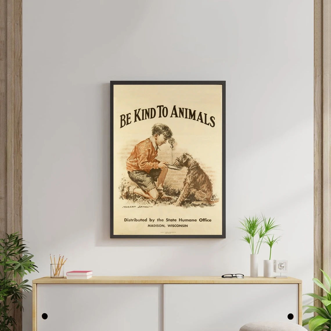 Be Kind To Animals Poster Art Print Canvas Painting Wall Pictures Living Room Home Decor (No Frame)