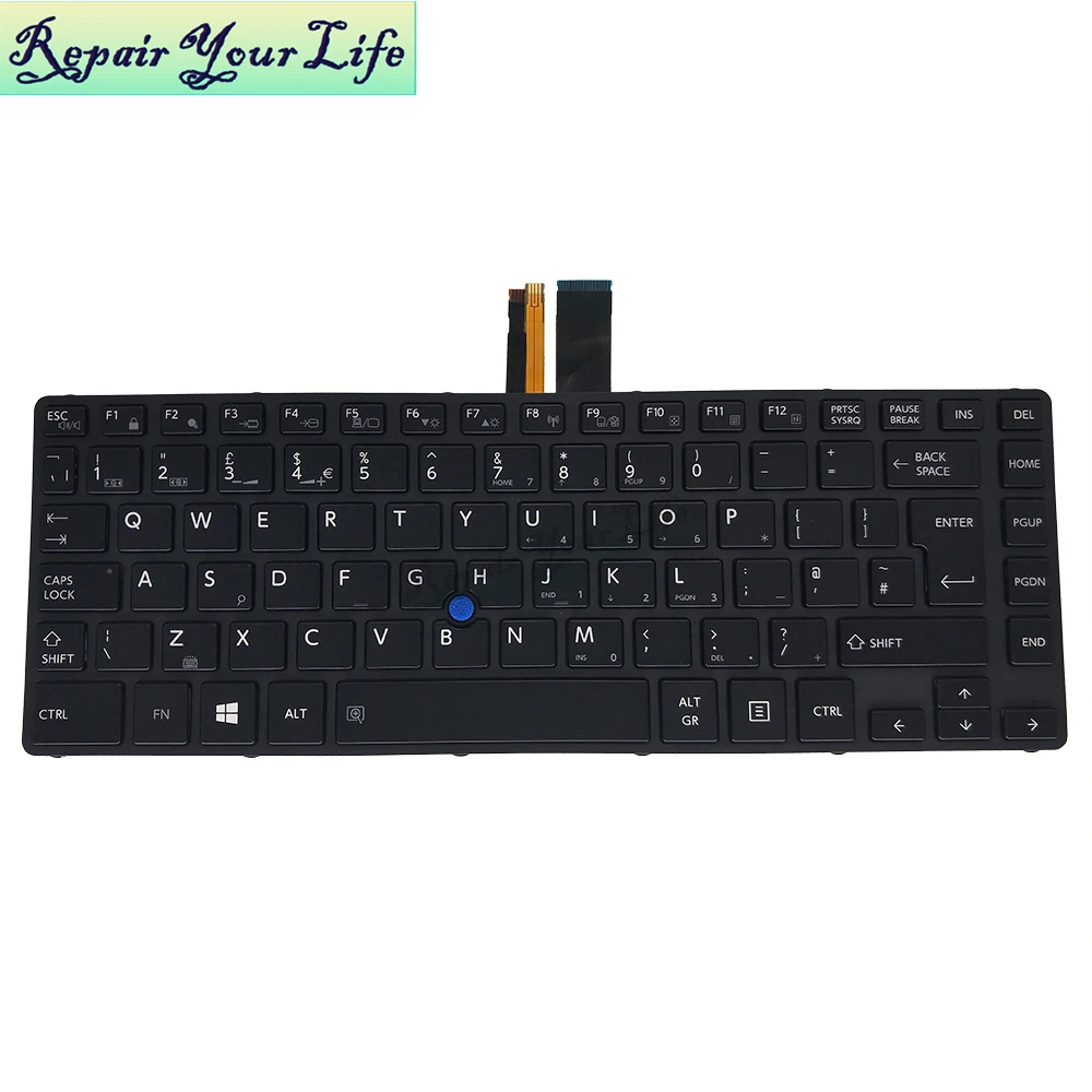 

UK Backlit Keyboard for Toshiba Satellite Pro A40-C A40-C1443 A40-D-BTO GB English Layout Keyboards frame Pointing G83C000GU5EN