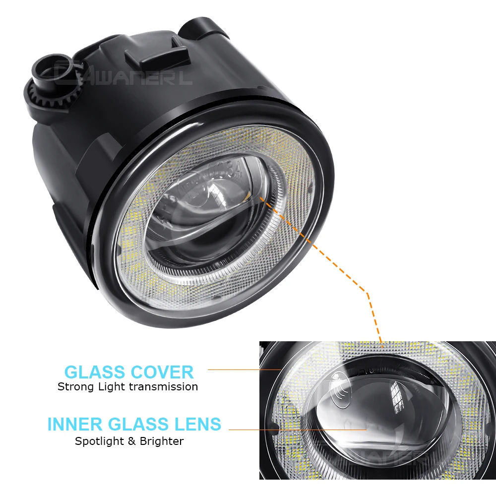 2 Pieces Car Fog Light Assembly LED Angel Eye Daytime Running Light DRL 30W H11 12V For Infiniti QX QX50 QX56 QX70 2006-2014