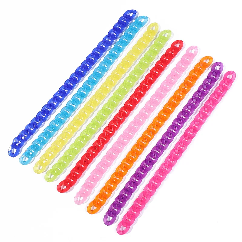 40CM Jelly Colorful  Jewelry Accessories Diy Chain Plastic Material Hand Made Charms Jewelry Making Diy Bracelet Necklace Bag