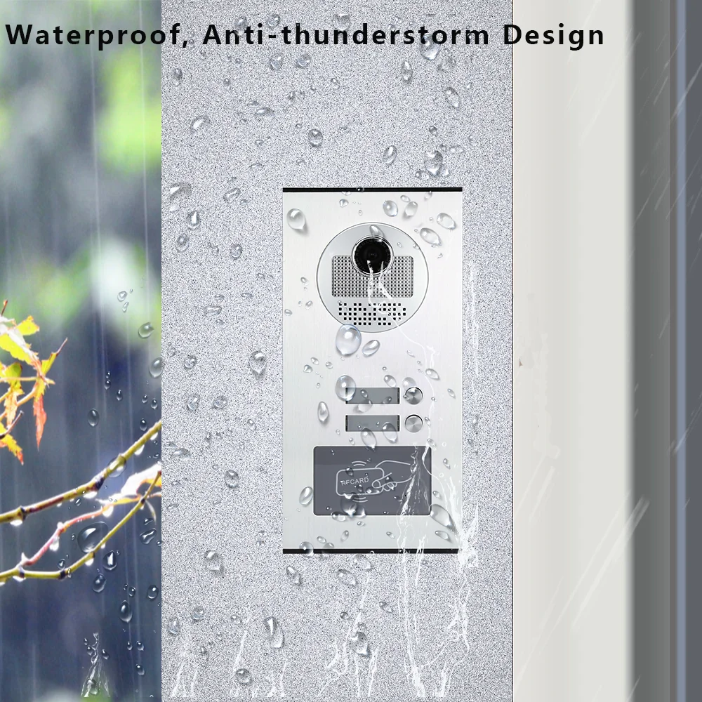 7 Inch Color Door Intercom Multi-apartment System Video Doorbell Device For Building Villa With Multi MonitorIR Night Waterproof