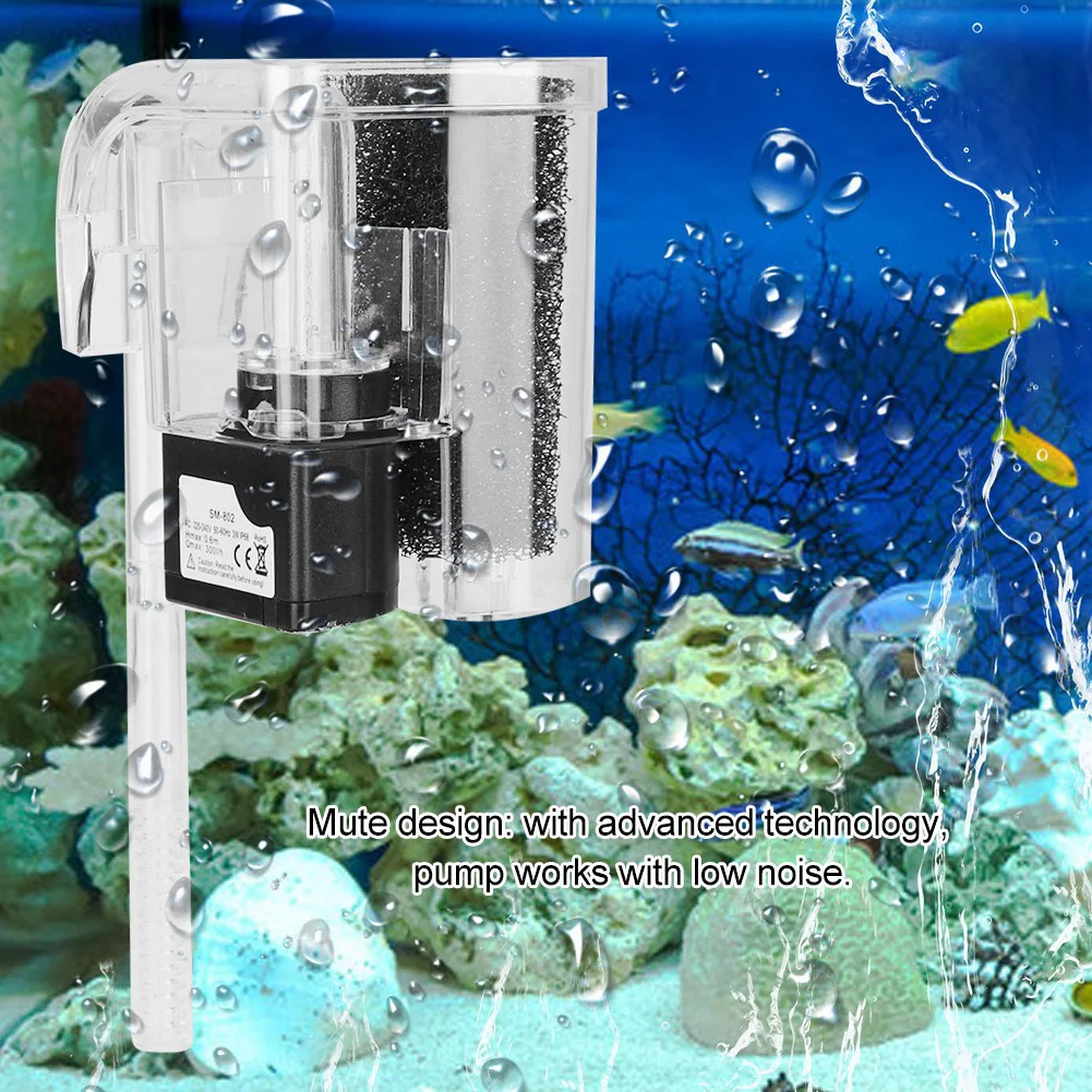 

Mini Aquarium Fish Tank Waterfall Hang On External Oxygen Pumping Water Filter Aquarium Accessories Decoration