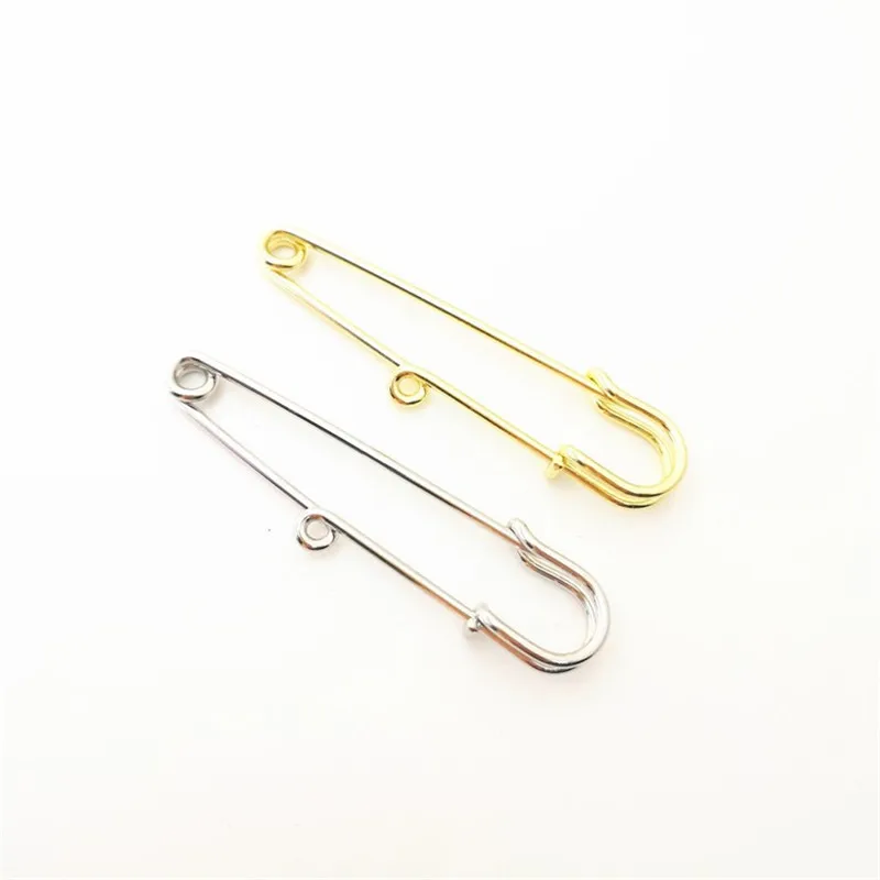 10pcs 5.7cm high quanlity 1loop safety pin Nickel-free rack plating brooch pins for DIY  Jewelry Findings Accessories