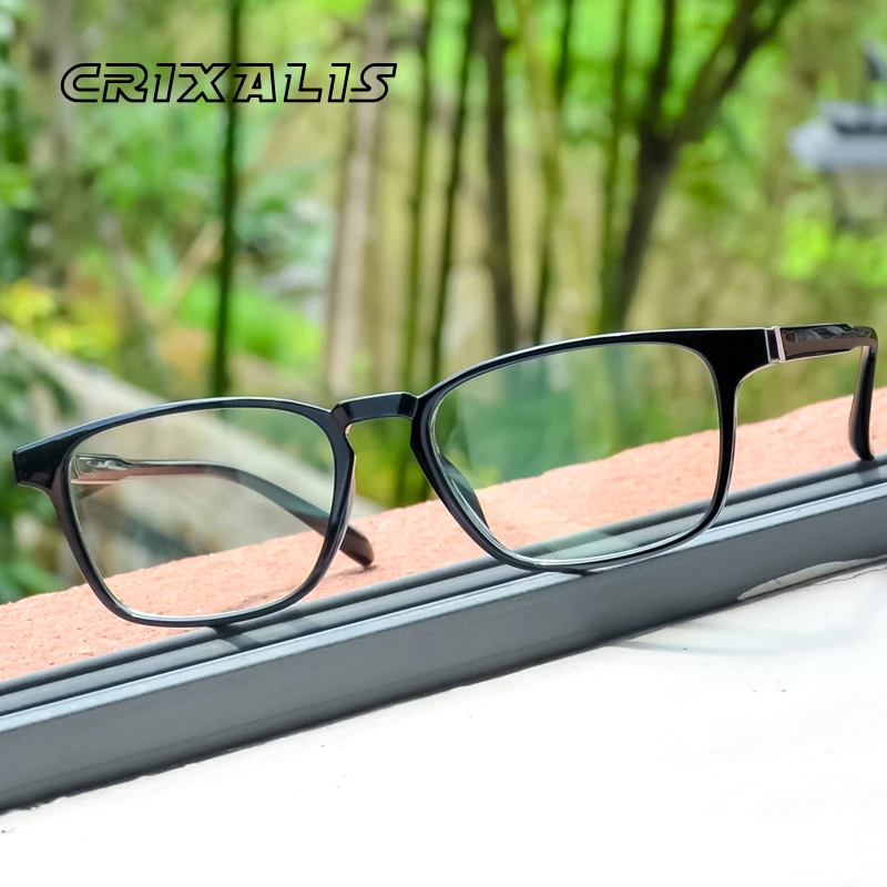 CRIXALIS Vintage Computer Glasses Men TR90 Flexible Prescription Reading Eyeglasses Frame For Women Blue Light Glasses Female