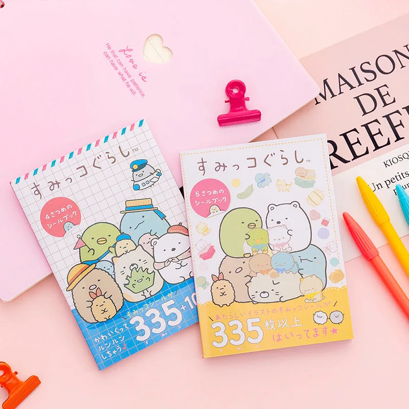 Sumikko Gurashi-adesivos decorativos, etiqueta de scrapbooking, diário, papelaria, álbum, telefone, planejador, livro, 335 unidades/pacote