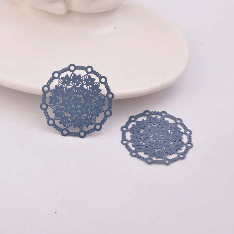 50 Stück AB4136 30mm Runde Blumen-Verbinder aus Metall-Messing für Schmuck- und Ohrring-Zubehör – Detail 13