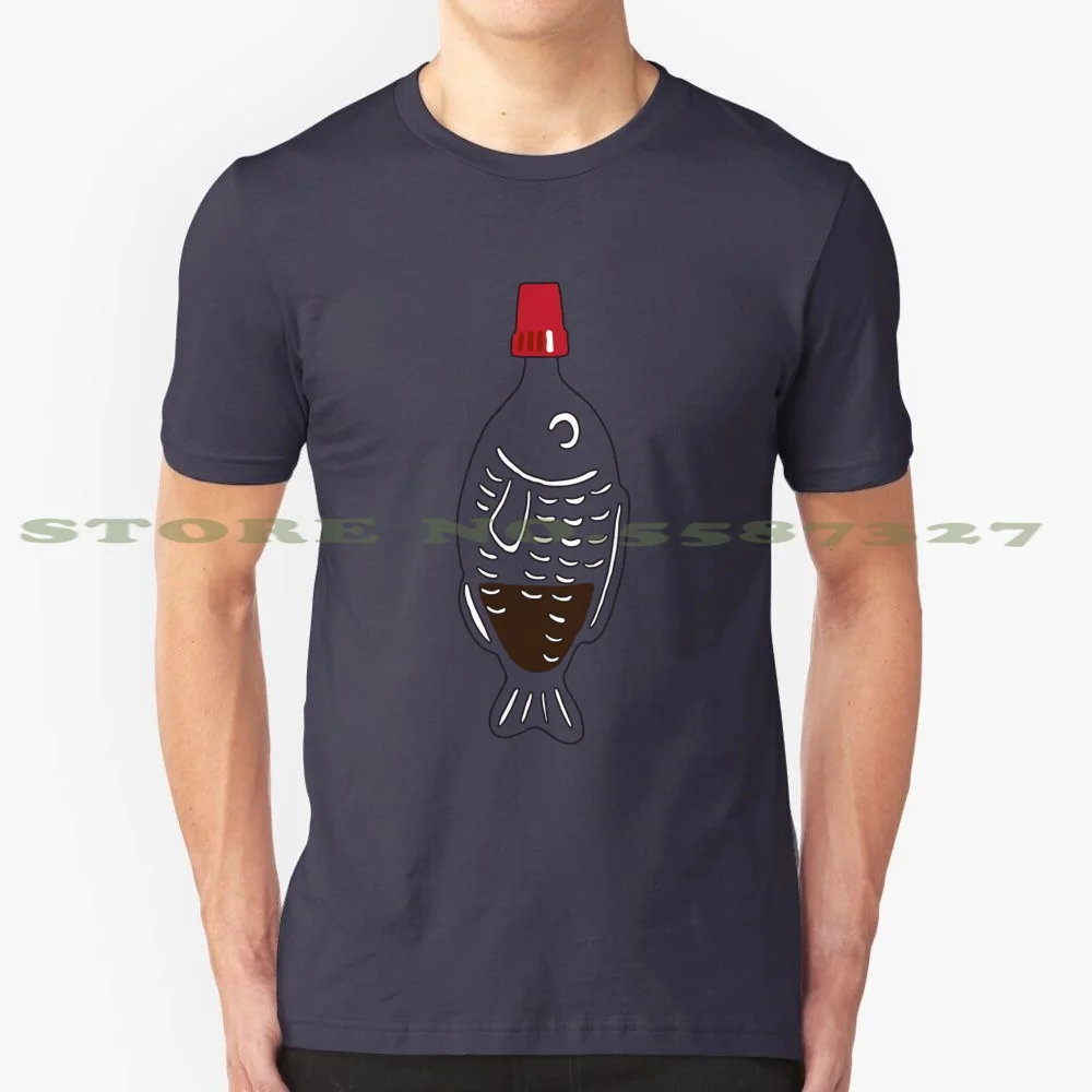 Single Soy Sauce Fish 100% Cotton T-Shirt Soy Sauce Fish Bottle Sushi Sashimi Japanese Kawaii Michelle Phong Designs Michelle