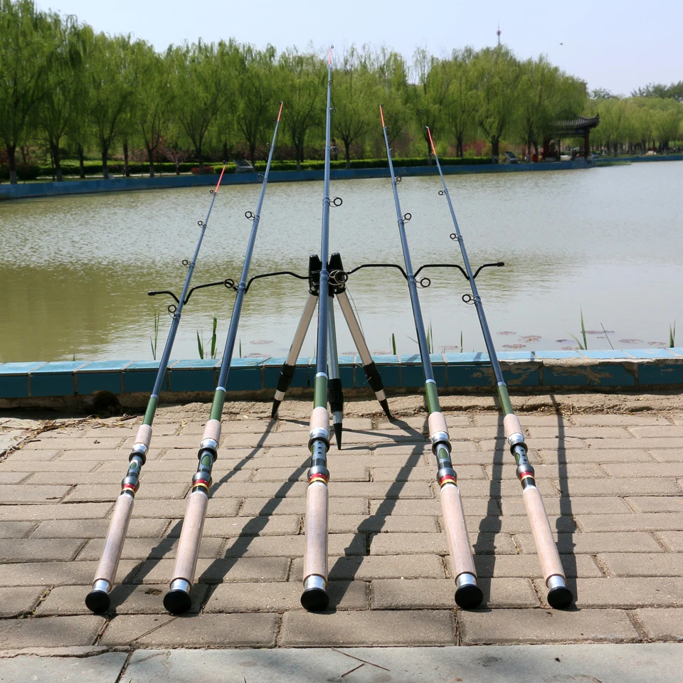 텔레스코픽 낚싯대, 탄소 나무 손잡이, 스피닝 로드, 잉어 낚시, 바다 폴, 루어 무게 80-150g, 2.7m, 3.0m, 3.6m