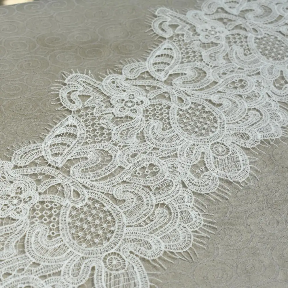 Hollow Embroidery Lace Trim, Wedding Dress Lace Fabric Decoration Accessories Eyelash Dress Lace