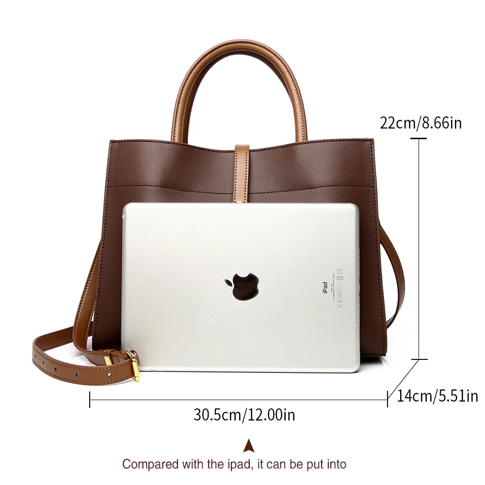 Luxury Large Women Handbags Split Leather Lady Totes Bag Brand Designer Shoulder Crossbody Bag Cowhide Business Working Handbag