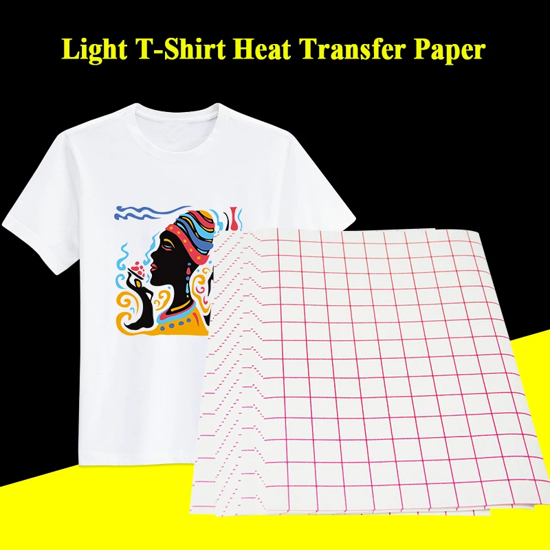 A4 T-Shirt Sublimation Heat Transfer Photo Paper Light Dark Black Fabric Transfer Sheet For Cotton Garment