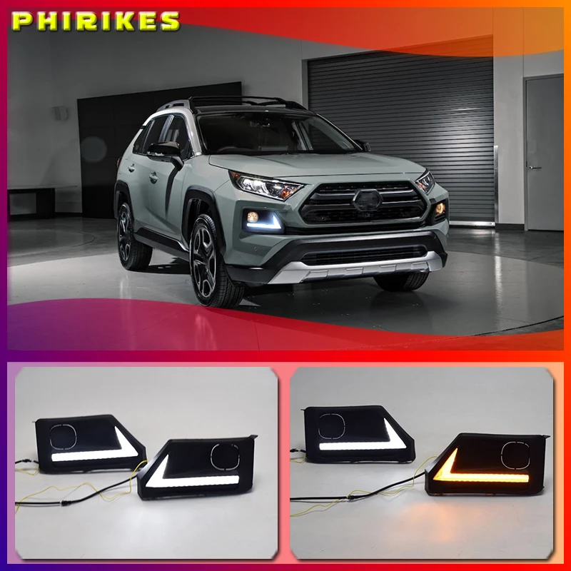 

LED DRL Day Light for Toyota RAV4 Adventure 2019-2021 Daytime Running Light Fog Lamp with Dynamic Sequential Turn Signal