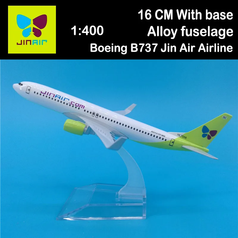 

1/400 16CM Boeing B737 Jin Air Airlines Airplane airliner Model Toys Aircraft Diecast Metal Alloy Plane Gift Kids Adult Souvenir