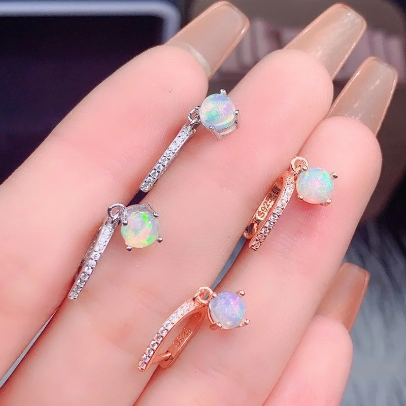 

Natural and Real Opal Earring 925 Sterling Silver Fine Jewelry Opal Earring 5*5mm