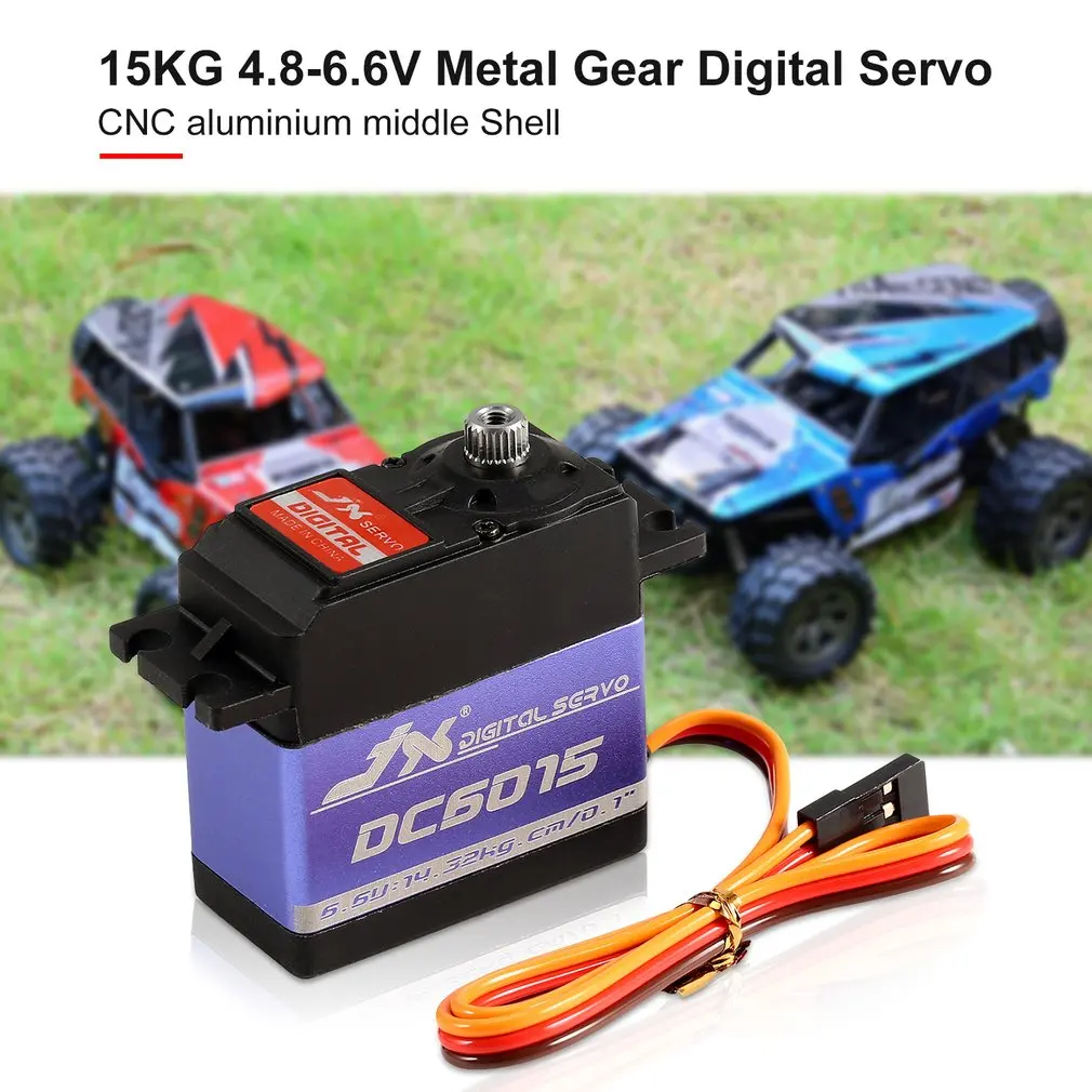 JX DC6015 4.8-6.6V 15 كجم ميتال جير 0.10 ثانية عزم دوران كبير أجهزة رقمية لسيارة RC روبوت طائرة اكسسوارات الطائرات #4