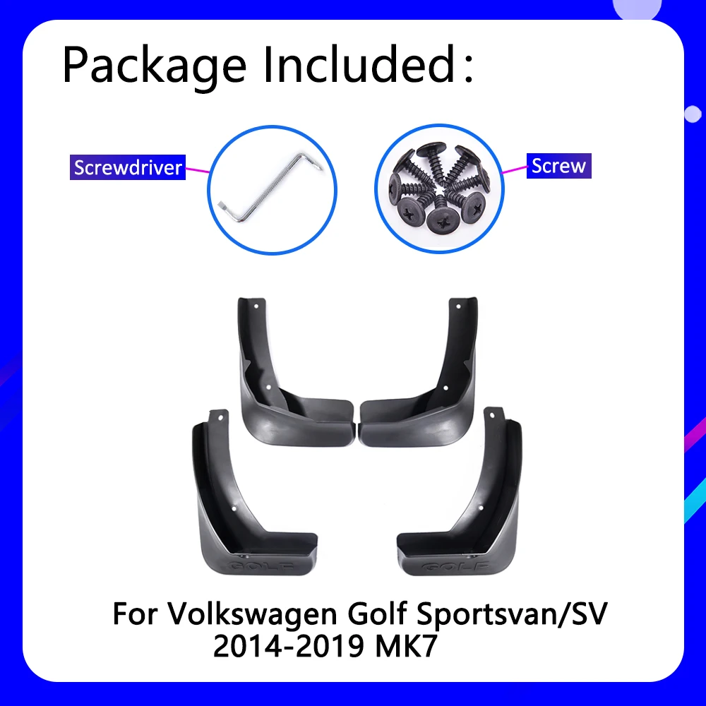 واقيات الطين مناسبة لسيارة Volkswagen VW Golf Sportsvan SV 2014 ~ 2019 Mk7 2014 ~ 2019 ملحقات السيارة قطع غيار السيارات Mudflap Fender #2