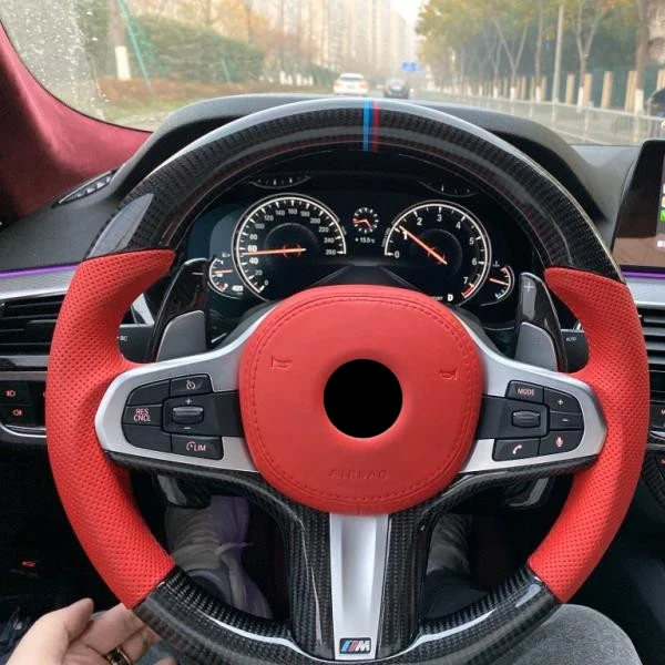 

100% Real BMW Carbon Fiber Leather Customized Steering Wheel For M5 F90 G12 G30