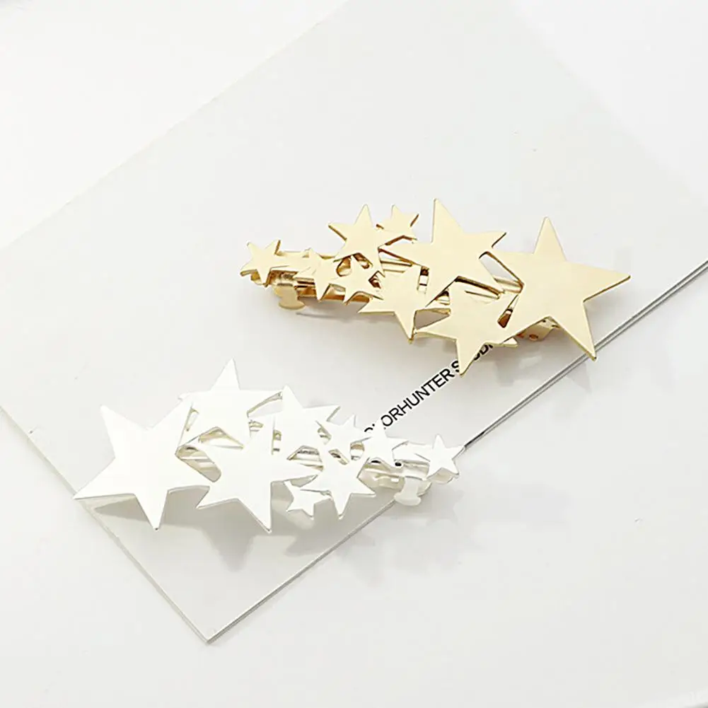 Fashion Women Elegant Shining Full Stars Silver Gold Hair Clips Sweet Hair Ornament Headband Hairpin Hair Accessories