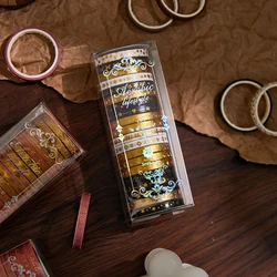 20Pcs Slim Washi Tapes Diary Decoration Retro Masking Tape Gold Foil Cinta Adhesiva Decorativa Scrapbooking Supplies Washi Tape