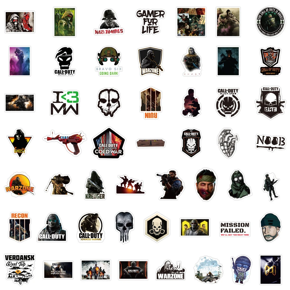 10/30/50PCS Funny Game Call of Duty Cartoon Stickers DIY Bike Travel Luggage Guitar Laptop Cool Graffiti Sticker Cool Decals
