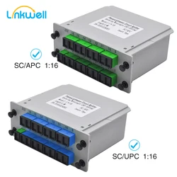 SC APC UPC PLC 광섬유 FTTH 스플리터 박스, PLC 삽입 시트형 광섬유 커플러, 스플리터 삽입 1:16, 1X16