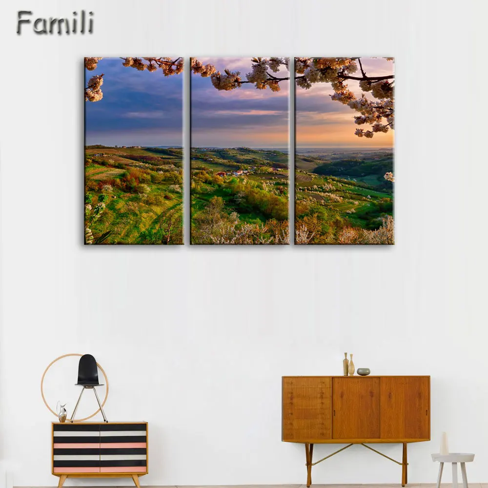 

Hot Sale Landscape Canvas Painting 3 Pieces Wall Art Spectacular Sunshine Wall Picture For Living Room